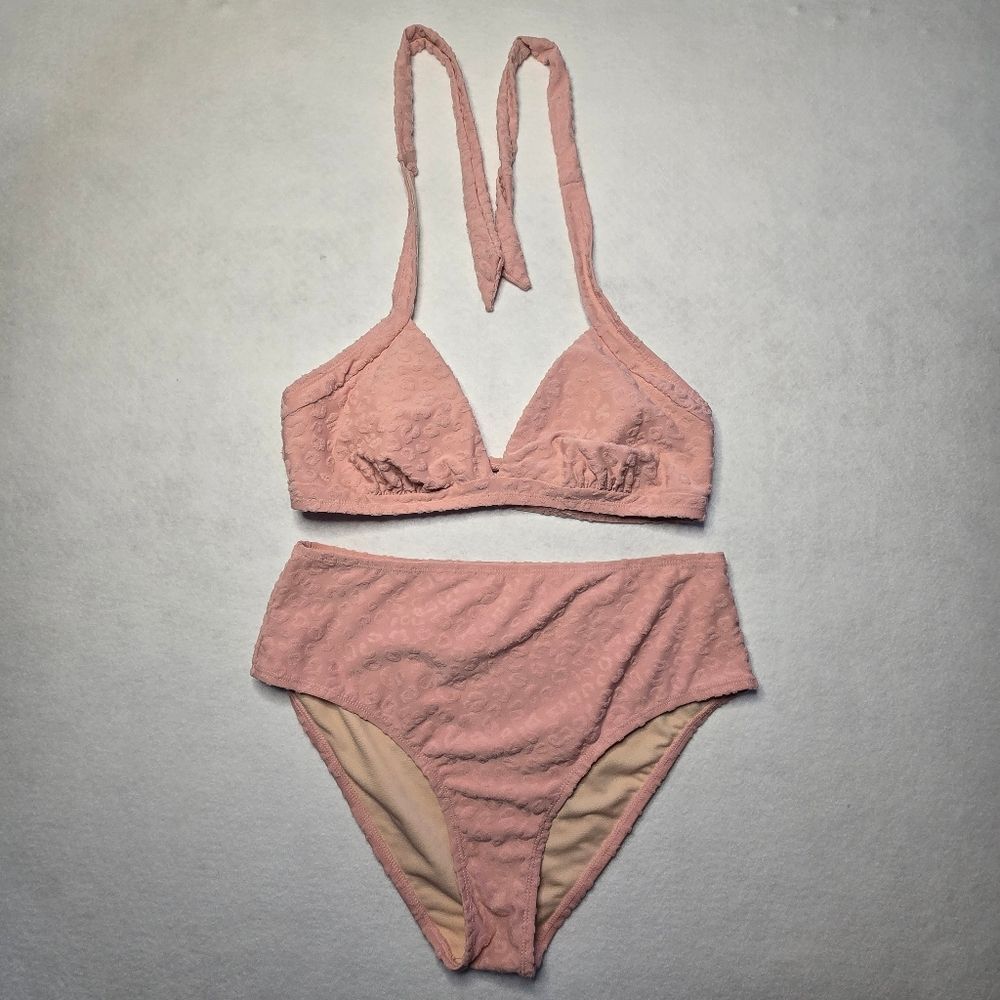 Cupshe Blush Pink Textured Bikini Set
